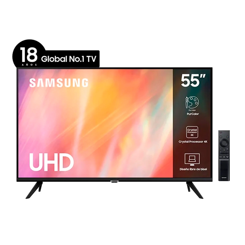 SMART TV SAMSUNG LED UHD 4K 55" AU7090 Negro, foto 2