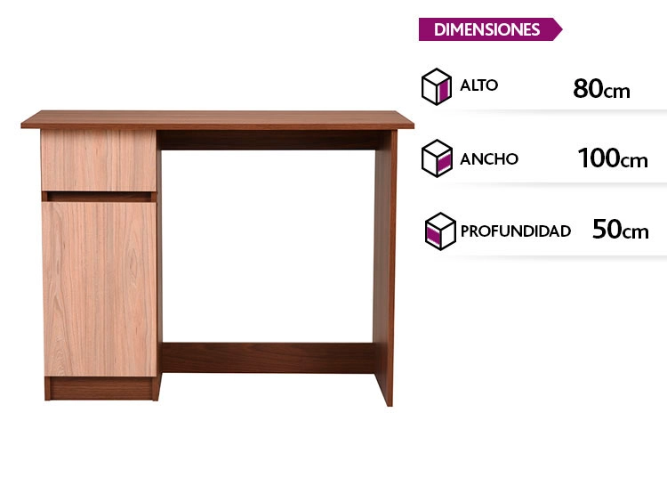 ESCRITORIO CIC NEW 1 PUERTA / 1 CAJON NOGAL AMAZONICO OL AL - 1