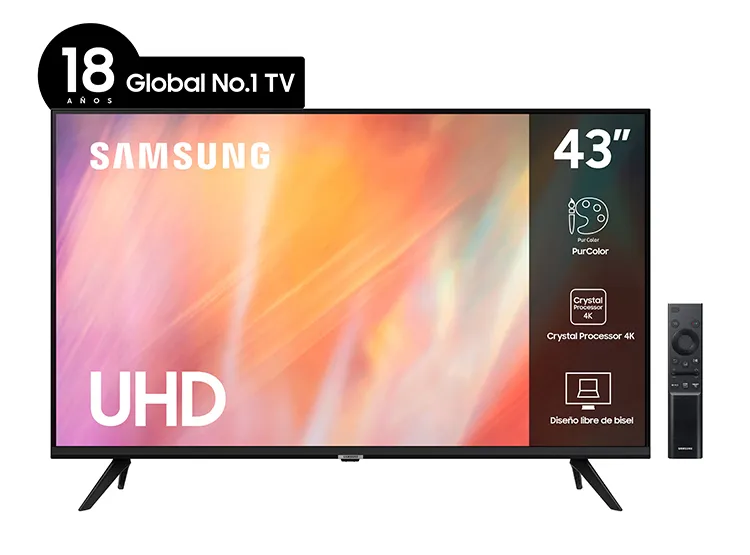 SMART TV SAMSUNG LED UHD 4K 43" AU7090 Negro, foto 2