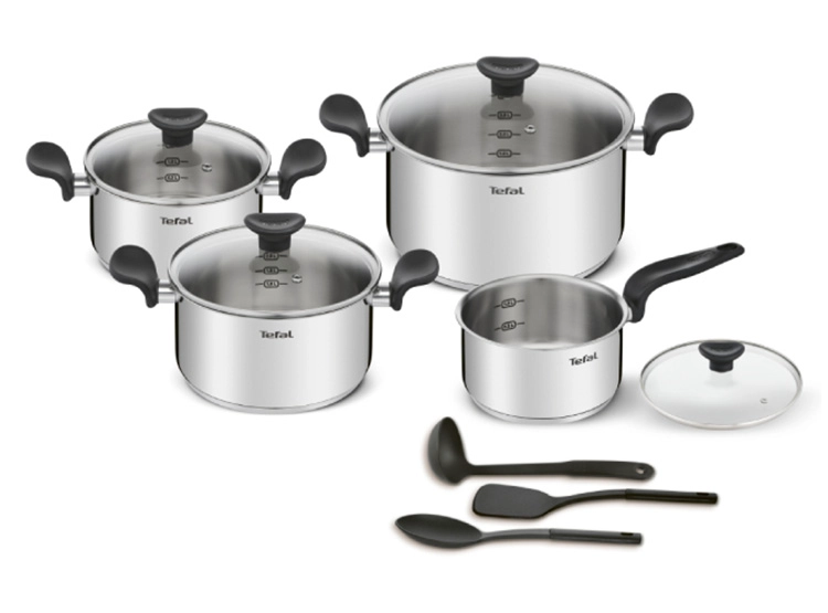 BATERÍA DE COCINA TEFAL PRIMARY PLATA 11 PIEZAS - 1