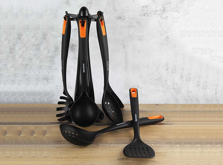 SET 7 UTENSILIOS COCINA MARMICOC SPRING NEGRO - 6
