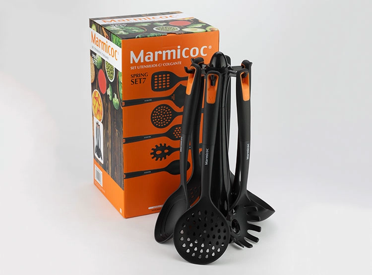 SET 7 UTENSILIOS COCINA MARMICOC SPRING NEGRO - 8