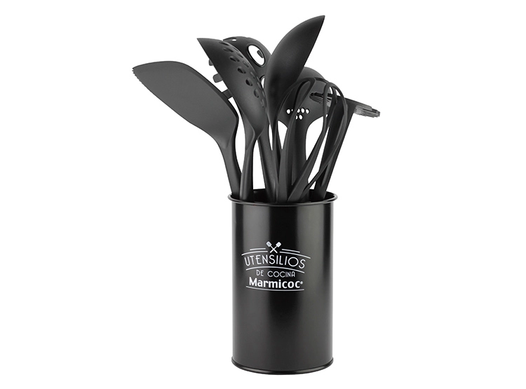 SET 8 UTENSILIOS COCINA MARMICOC SPRING NEGRO - 1