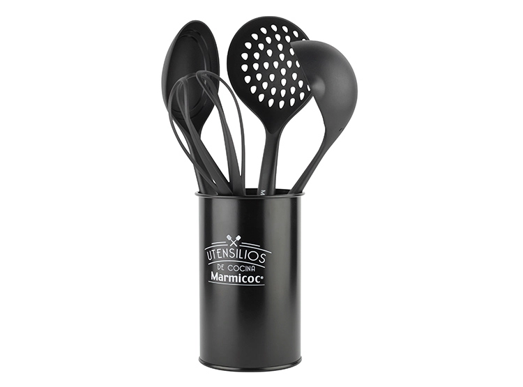 SET 8 UTENSILIOS COCINA MARMICOC SPRING NEGRO - 2