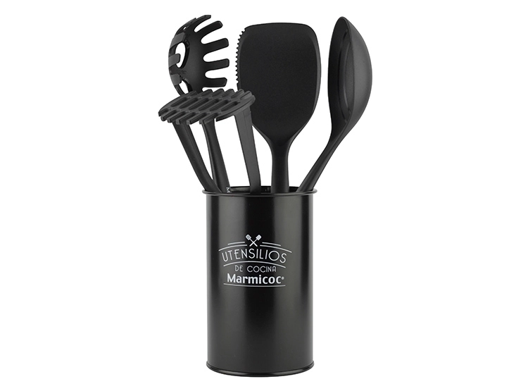 SET 8 UTENSILIOS COCINA MARMICOC SPRING NEGRO - 3