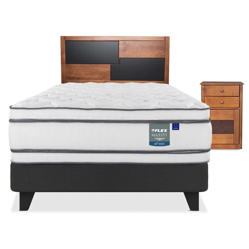 JUEGO DE DORMITORIO FLEX CAMA EUROPEA MAJESTIC MAJESTY BOX 1.5 PLAZAS + SET COLONIA - 1