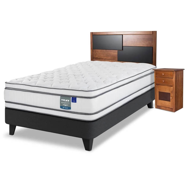 JUEGO DE DORMITORIO FLEX CAMA EUROPEA MAJESTIC MAJESTY BOX 1.5 PLAZAS + SET COLONIA - 2