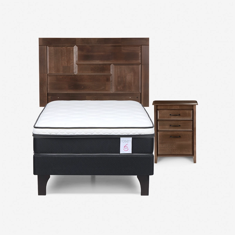 JUEGO DE DORMITORIO ROSEN CAMA EUROPEA NEW STYLE 6 1.5 PLAZAS + SET DOLCE - 1