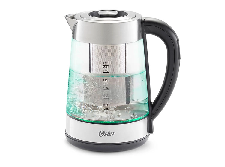 HERVIDOR ELÉCTRICO OSTER 1.7 L BVSTKT8990 VIDRIO SELECCIÓN TEMPERATURA E INFUSOR TÉ - 4
