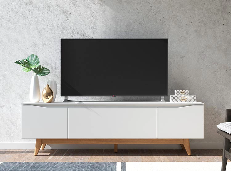 RACK PARA TV 60 PULGADAS FLYNT DECOCASA OFF WHITE 1.8 BLANCO - 3