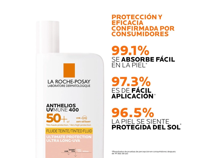 PROTECTOR SOLAR FACIAL LA ROCHE-POSAY COLOR ANTHELIOS UVMUNE 400 SPF 50+ 50 ML - 3