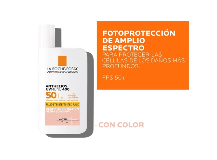 PROTECTOR SOLAR FACIAL LA ROCHE-POSAY COLOR ANTHELIOS UVMUNE 400 SPF 50+ 50 ML - 7