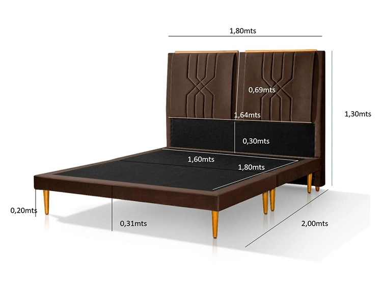 CAMA EUROPEA DECOCASA ASTRO KING CAFÉ - 3
