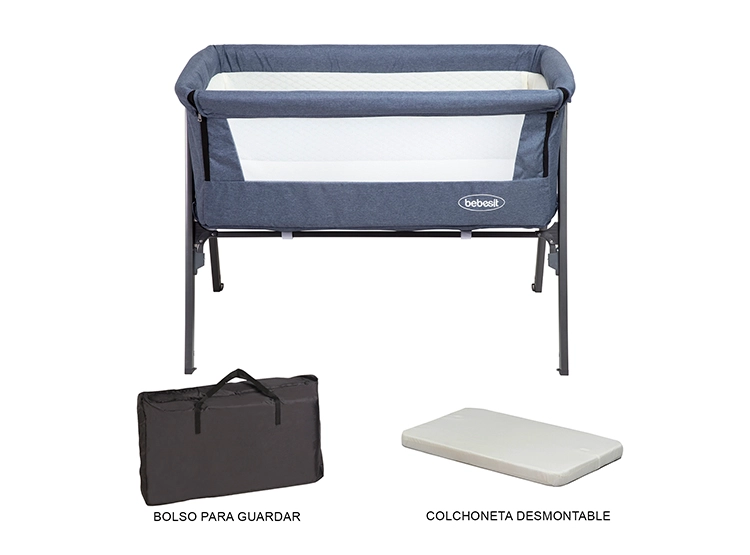 CUNA COLECHO BEBE EASY CON BOLSO AZUL BEBESIT - 5
