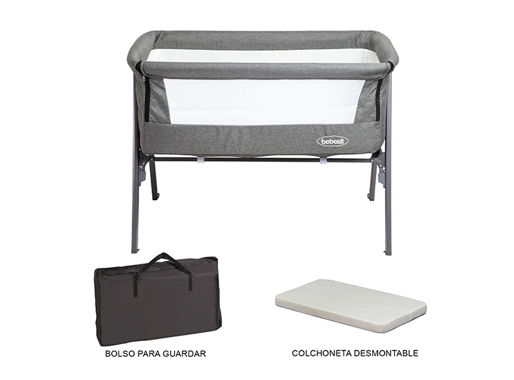 CUNA COLECHO BEBE EASY CON BOLSO GRIS BEBESIT - 4