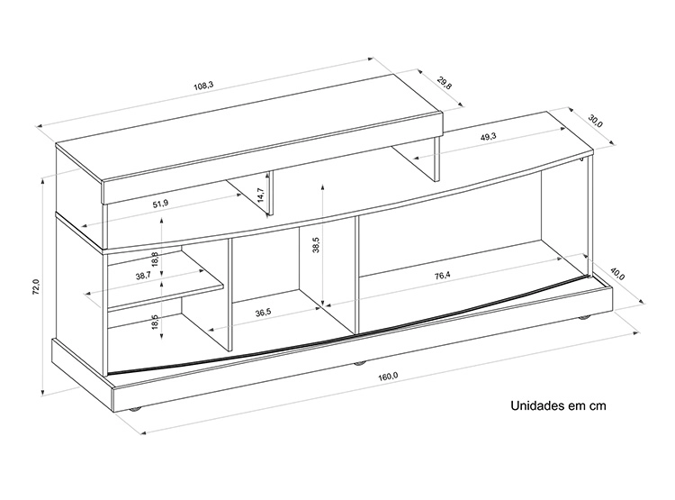 RACK PARA TV 48 PULGADAS SCALA ALTAVISION CARVALHO BLANCO CAFE CLARO - 4