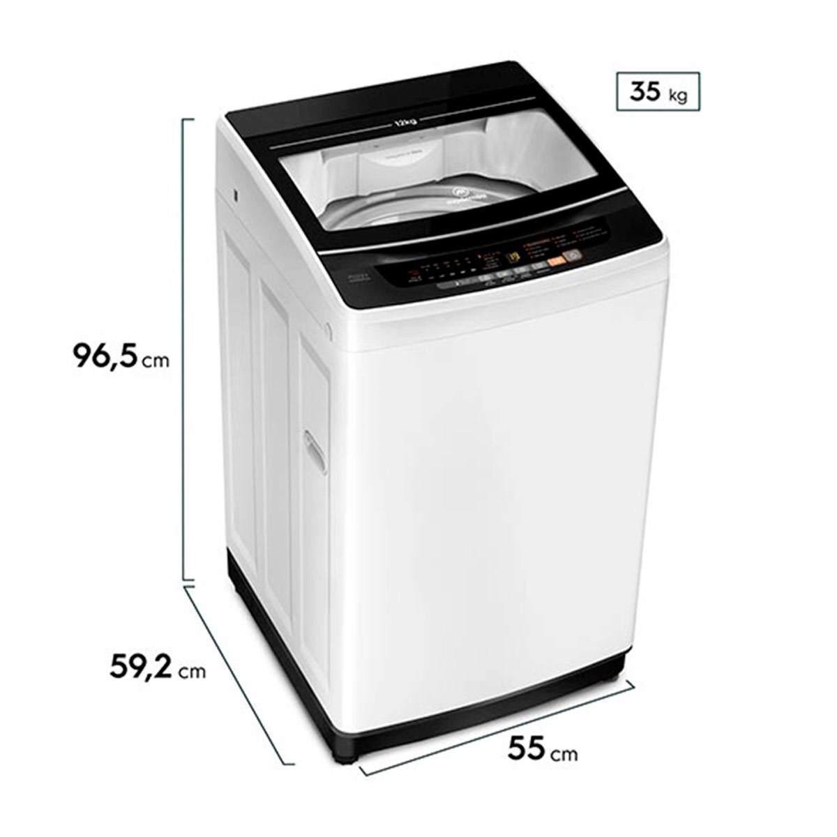 LAVADORA CARGA SUPERIOR MADEMSA 12 BZG 12KG BLANCO - 2