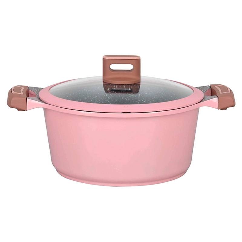 BATERÍA DE COCINA LOVEN RIBE ROSADO 7 PIEZAS - 3