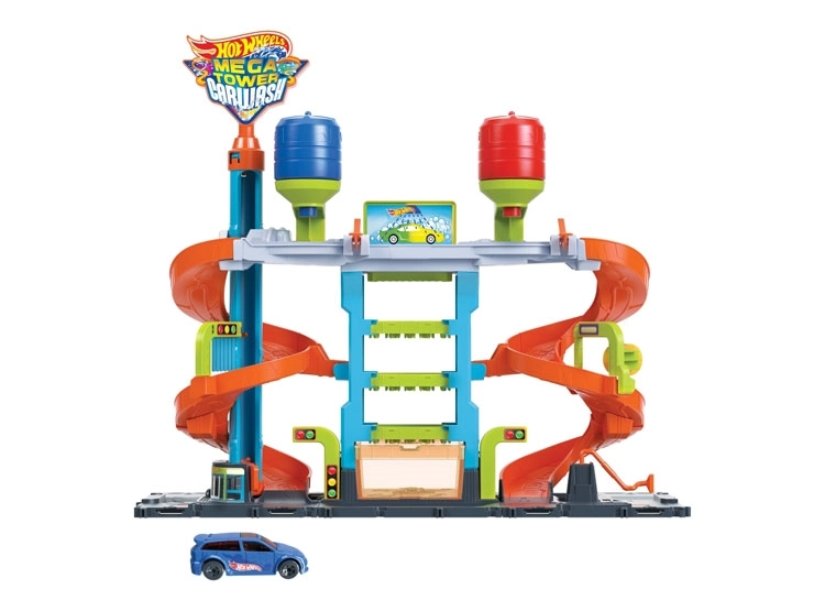 PISTA DE AUTOS HOT WHEELS TORRE AUTOLAVADO MEGA