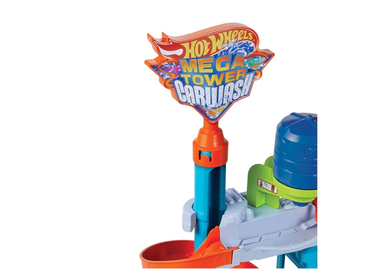 PISTA DE AUTOS HOT WHEELS TORRE AUTOLAVADO MEGA  - 2