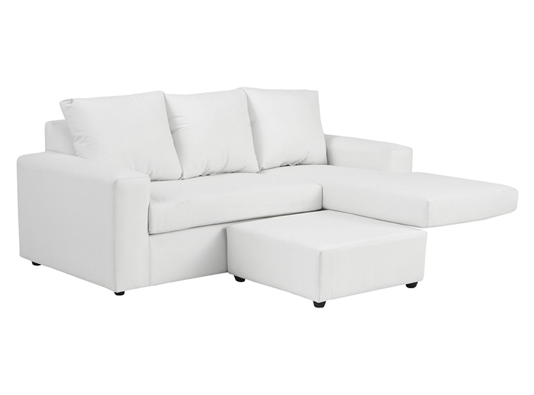 SET DE MUEBLES BODEVIR SOFÁ SECCIONAL BI-L PU 3 CUERPOS + POUFS - 4