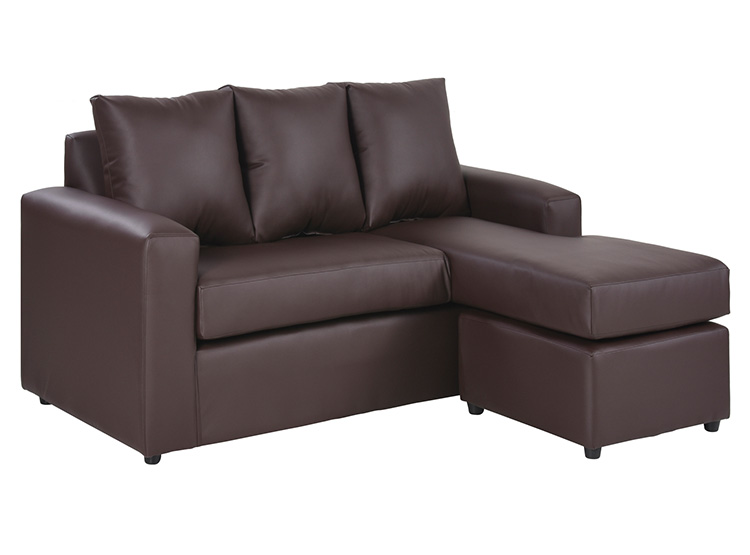 SET DE MUEBLES BODEVIR SOFÁ SECCIONAL BI-L PU 3 CUERPOS + POUFS - 2
