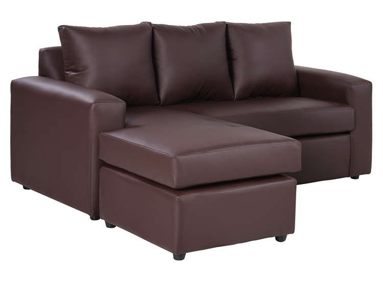 SET DE MUEBLES BODEVIR SOFÁ SECCIONAL BI-L PU 3 CUERPOS + POUFS - 4