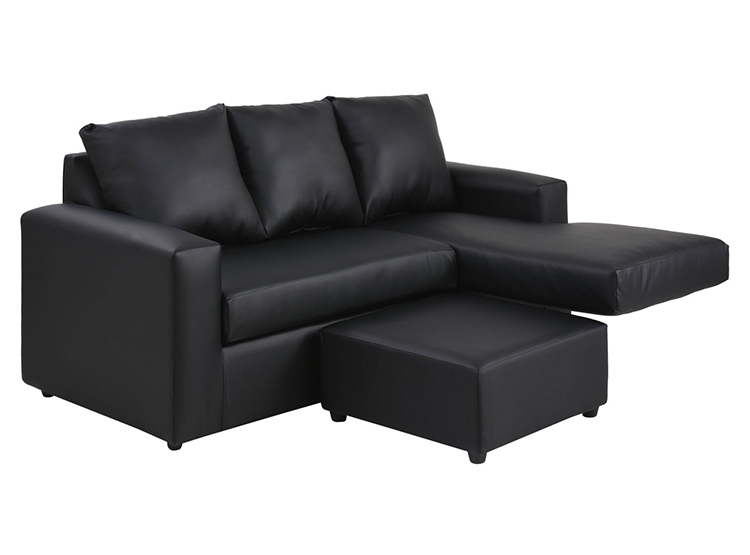 SET DE MUEBLES BODEVIR SOFÁ SECCIONAL BI-L PU 3 CUERPOS + POUFS - 4