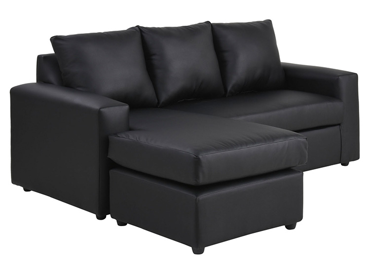 SET DE MUEBLES BODEVIR SOFÁ SECCIONAL BI-L PU 3 CUERPOS + POUFS - 5