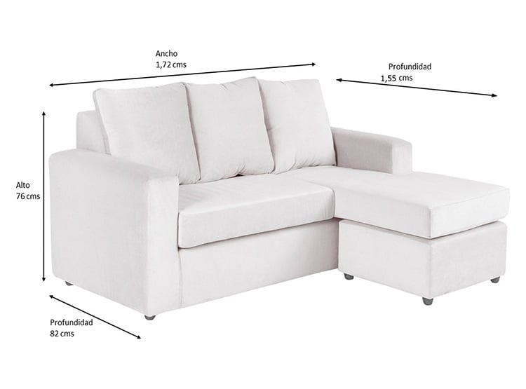 SET DE MUEBLES BODEVIR SOFÁ SECCIONAL BI-L PU 3 CUERPOS + POUFS - 7
