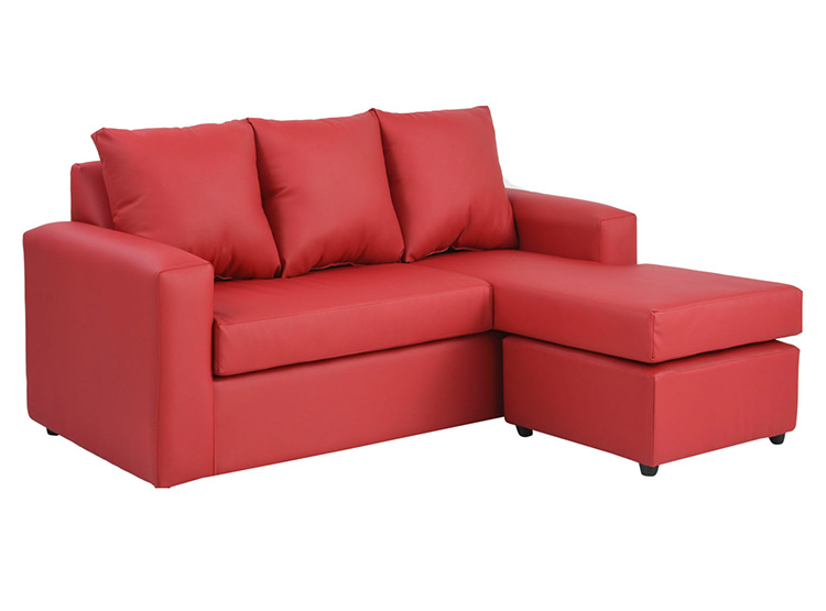 SET DE MUEBLES BODEVIR SOFÁ SECCIONAL BI-L PU 3 CUERPOS + POUFS - 2