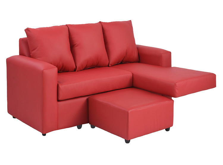 SET DE MUEBLES BODEVIR SOFÁ SECCIONAL BI-L PU 3 CUERPOS + POUFS - 3