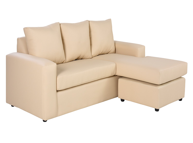 SET DE MUEBLES BODEVIR SOFÁ SECCIONAL BI-L PU 3 CUERPOS + POUFS - 2