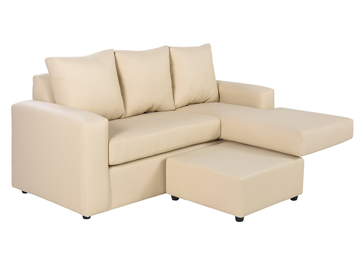SET DE MUEBLES BODEVIR SOFÁ SECCIONAL BI-L PU 3 CUERPOS + POUFS - 3