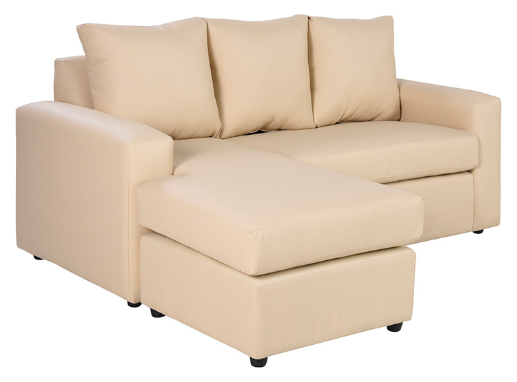 SET DE MUEBLES BODEVIR SOFÁ SECCIONAL BI-L PU 3 CUERPOS + POUFS - 4