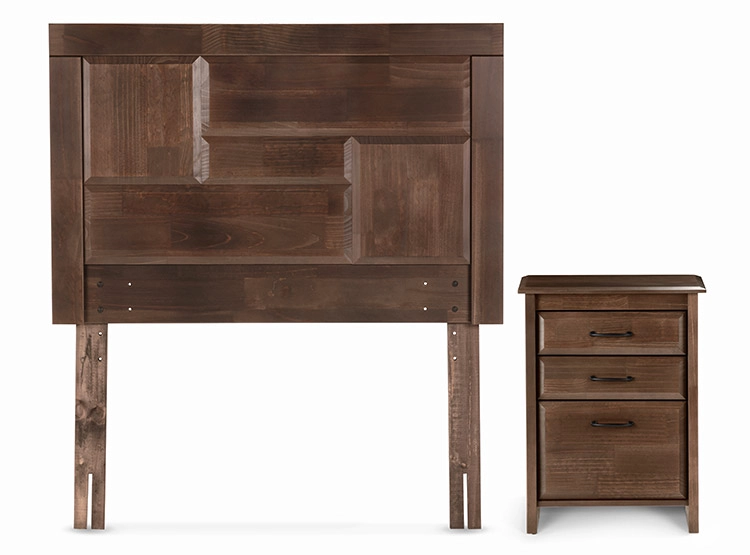 SET DE MUEBLES ROSEN DORMITORIO DOLCE 1.5 PLAZAS MADERA CHOCOLATE - 1