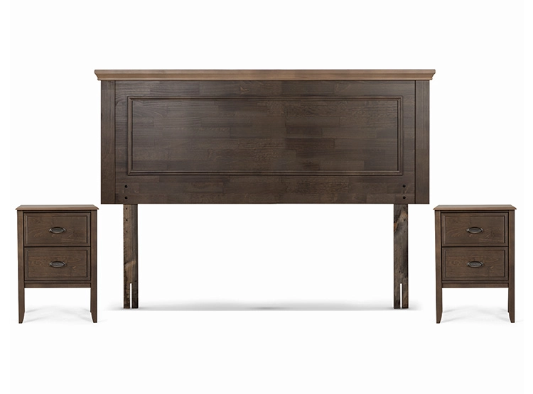 SET DE MUEBLES ROSEN DORMITORIO ANNA 2 PLAZAS MADERA CAFÉ - 1