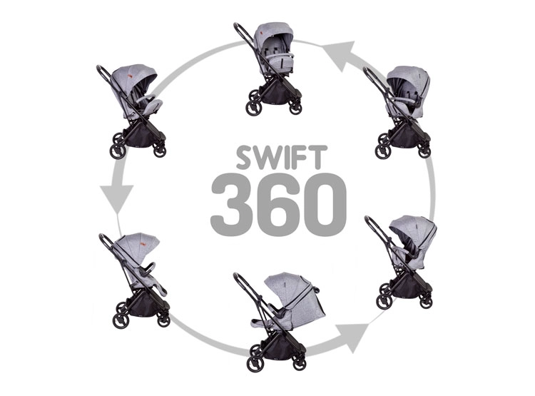 COCHE CUNA TRAVEL SYSTEM BEBE SWIFT 360 BEIGE BEBESIT - 6
