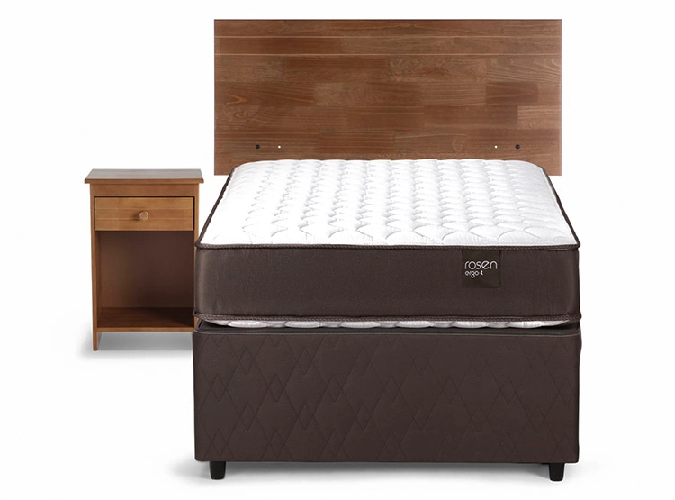 JUEGO DE DORMITORIO ROSEN CAMA DIVAN ERGO T 1.5 PLAZAS CAFÉ + SET TABOR - 2