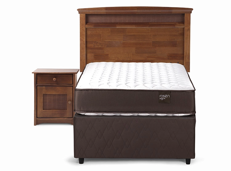 JUEGO DE DORMITORIO ROSEN CAMA DIVAN ERGO T 1.5 PLAZAS CAFÉ + SET VENETO - 1