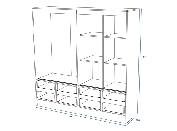 CLOSET CIC MAULE BLANCO 8C 4P - 5