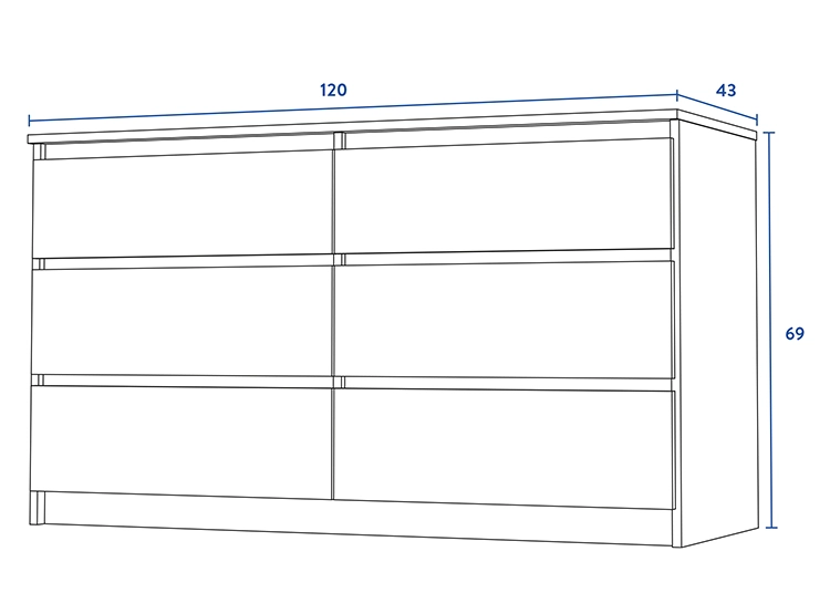 COMODA CIC NORDICA OLMO BLANCO 6C - 5