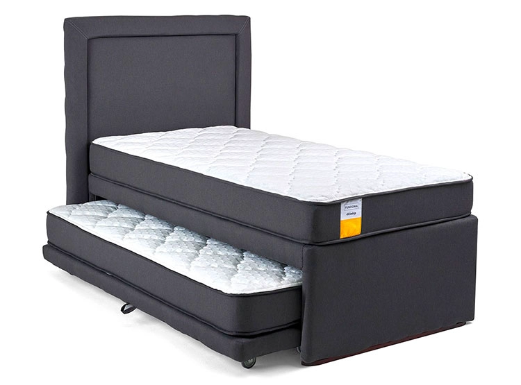 SET CAMA NIDO DRIMKIP FUNCIONAL 1 PLAZA GRIS + RESPALDO - 1