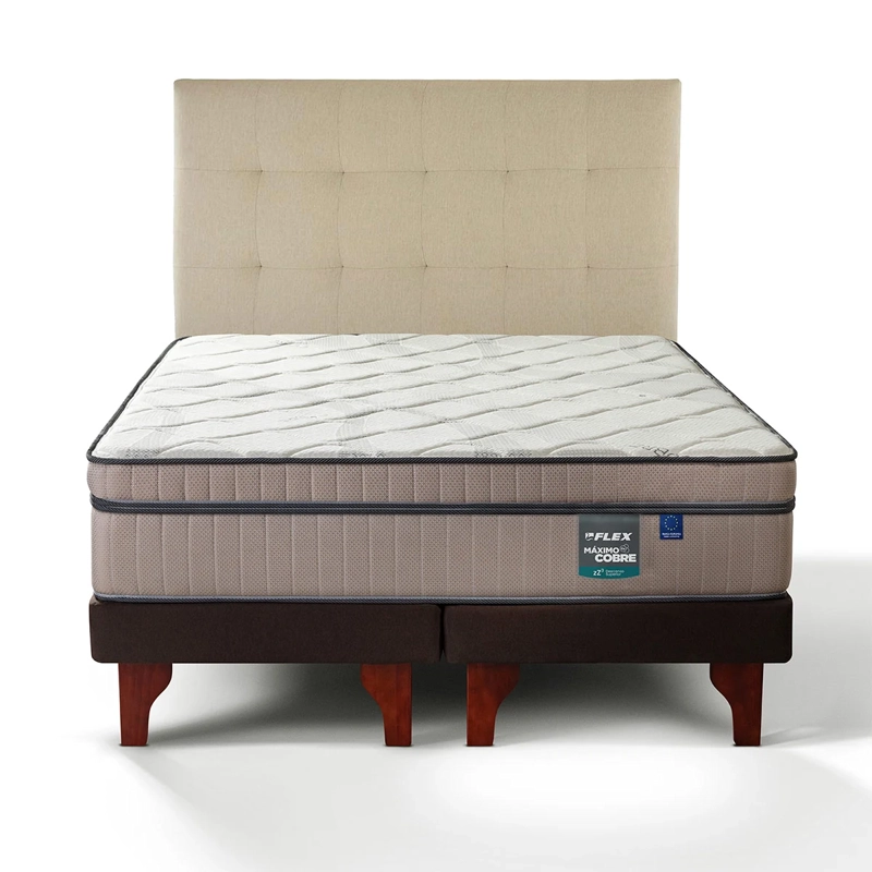 JUEGO DE DORMITORIO FLEX CAMA EUROPEA MAX COBRE BOX BD 2 PLAZAS + DESIGN CRUDO - 2