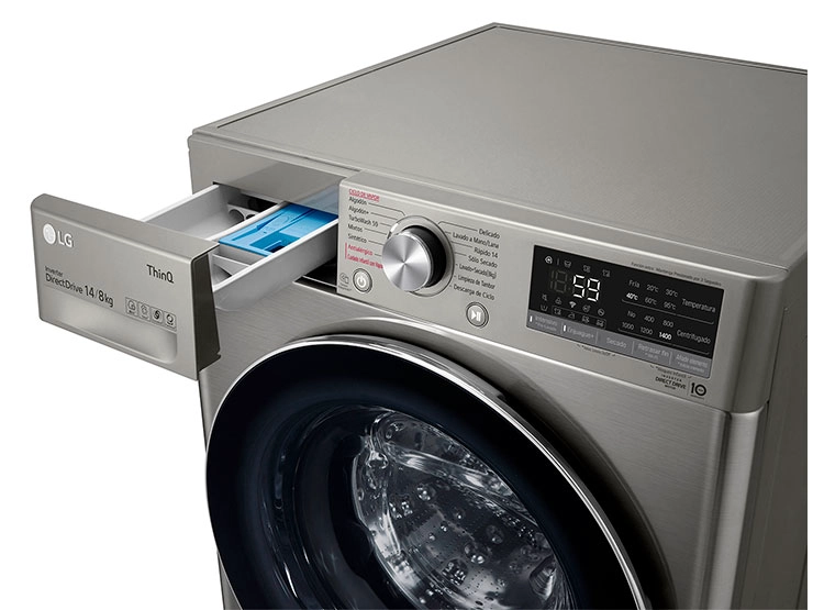 LAVADORA SECADORA LG WD14VVC4S6C 14KG 8KG PLATA - 6