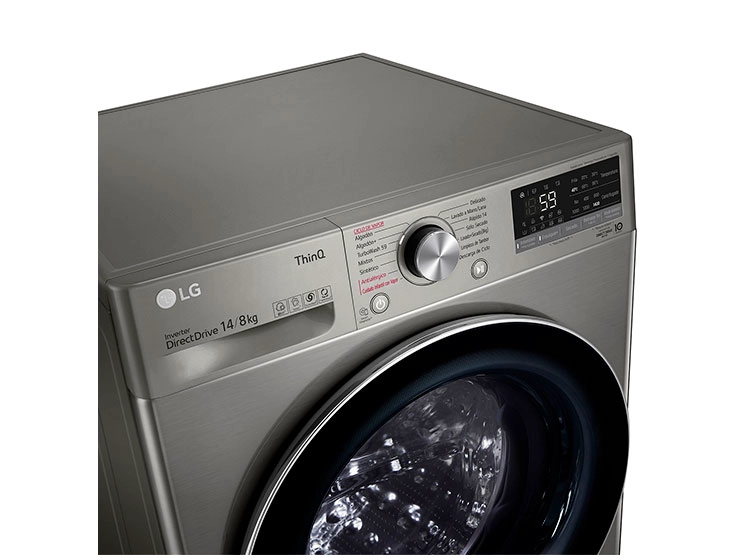 LAVADORA SECADORA LG WD14VVC4S6C 14KG 8KG PLATA - 8