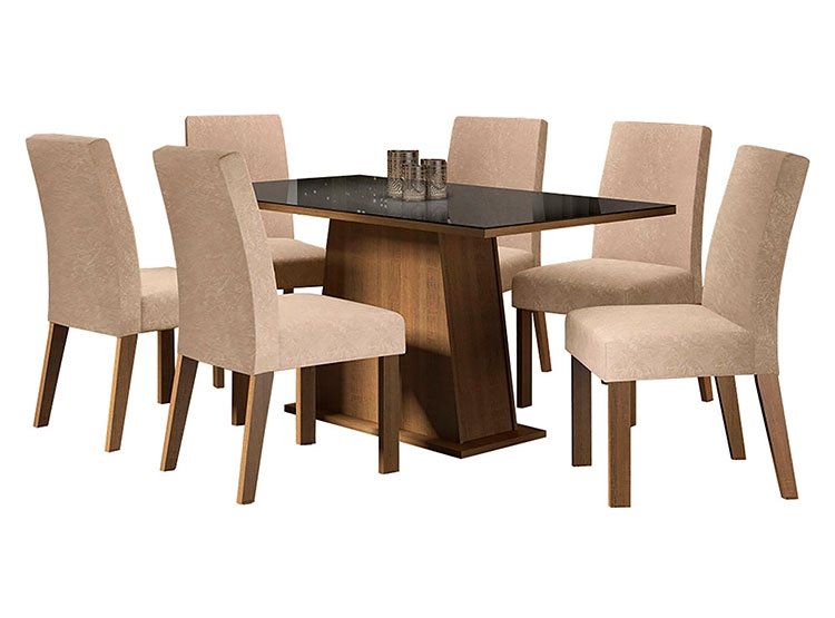 JUEGO DE COMEDOR VEKKA HOME GIAN CONTI 6S - 1