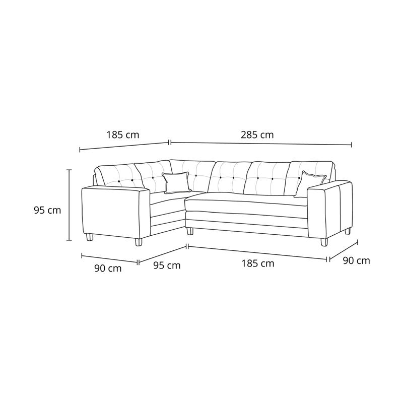 SOFÁ SECCIONAL LIVING FACTORY DUBAI IZQUIERDO 5 CUERPOS FELPA - 10