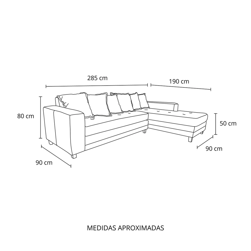 SOFÁ SECCIONAL LIVING FACTORY VENECIA DERECHO 4 CUERPOS FELPA - 7
