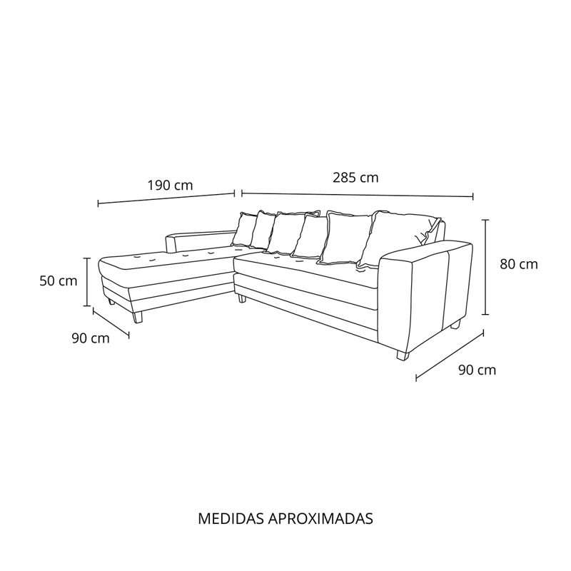 SOFÁ SECCIONAL LIVING FACTORY VENECIA IZQUIERDO 4 CUERPOS FELPA - 8